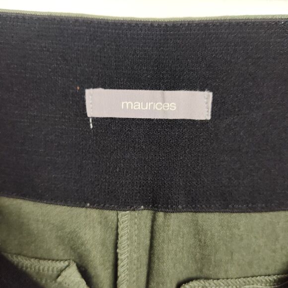 Maurices Capri Stretch Dress Pants Women's XS Green Skinny Leg Pull On - Picture 7 of 9